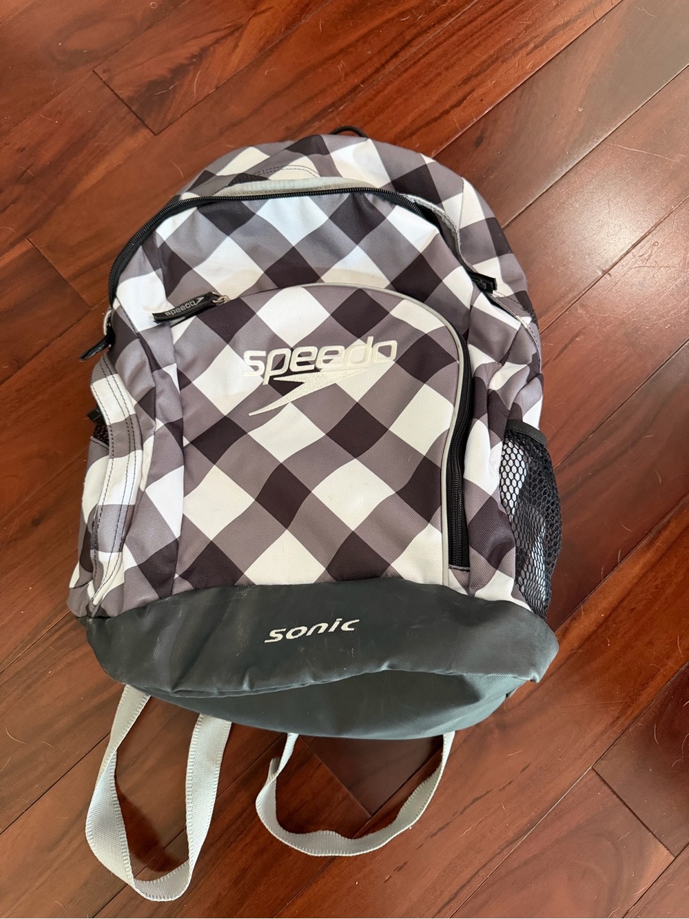 Speedo Sonic Checkered Gray & White Swim Bag